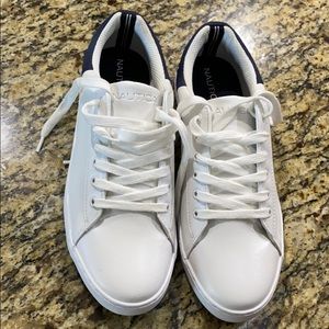 Nautical white sneakers